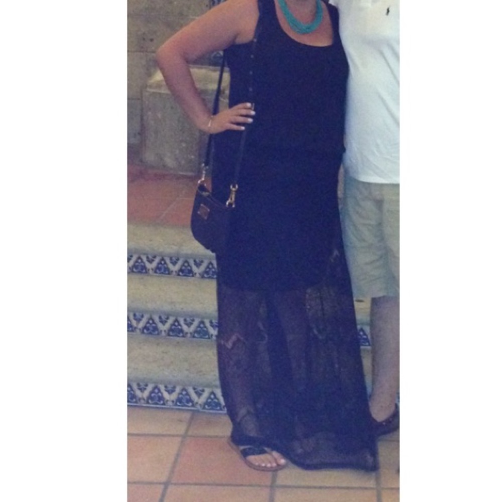Forever 21 maxi black skirt , stretchy
